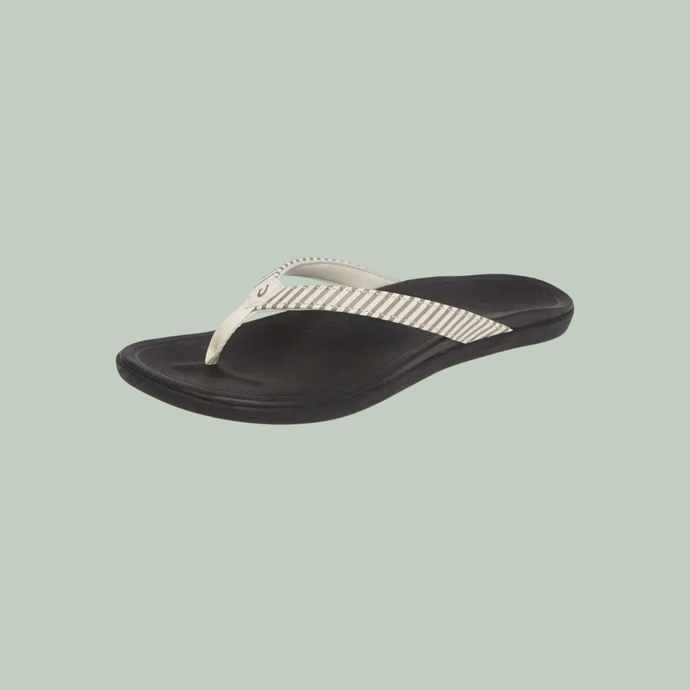 OluKai Ho'opio Bone Stripe Flip Flop Sandals Women's Size 11 NEW